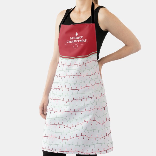 Cute Merry Christmas Lights Apron (Insitu)