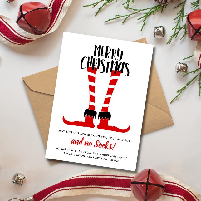 Cute Merry Christmas No Socks! Holiday Card (Creator Uploaded)