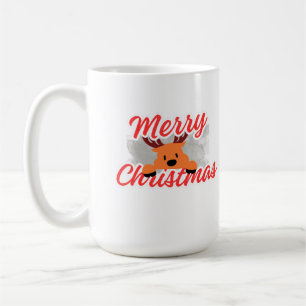 Cute Merry Christmas Peeping Reindeer Holiday Coff Coffee Mug