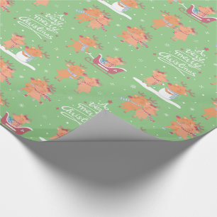 Cute Merry Christmas Reindeer Wrapping Paper