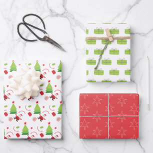 Cute Merry Christmas Santa Wrapping Paper Sheet