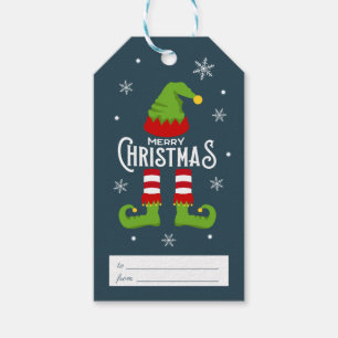 Cute Merry Christmas Santa's Elf Gift Tags