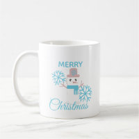 Cute Merry Christmas Snowman Snowflakes Character