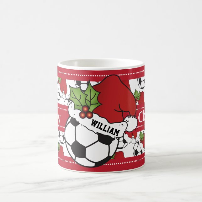 Cute Merry Christmas Soccer Coffee Mug (Center)