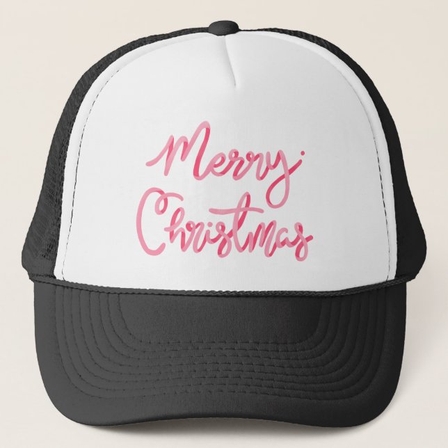 Cute Merry Christmas sticker typography, Trucker Hat (Front)