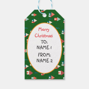 Cute Merry Christmas town Gift Tags