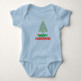Cute Merry Christmas Tree Baby Bodysuit
