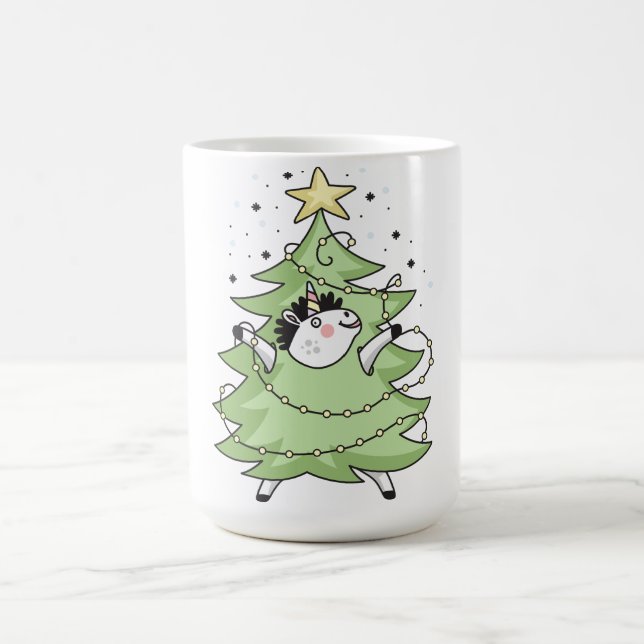 Cute Merry Christmas unicorn Coffee Mug (Center)