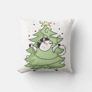 Cute Merry Christmas unicorn Cushion