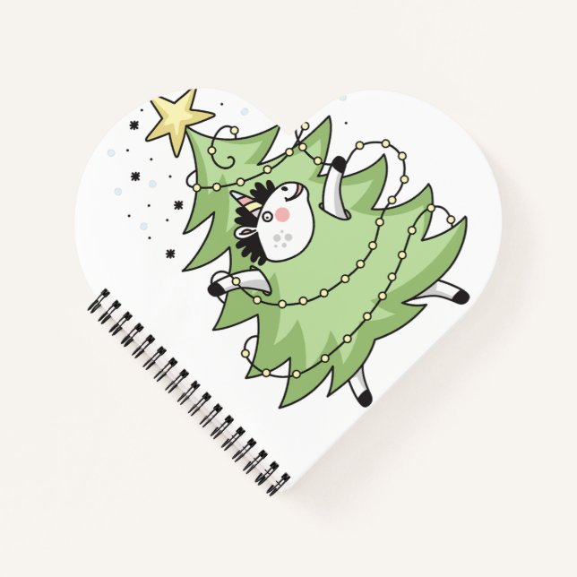 Cute Merry Christmas unicorn Notebook (Front)