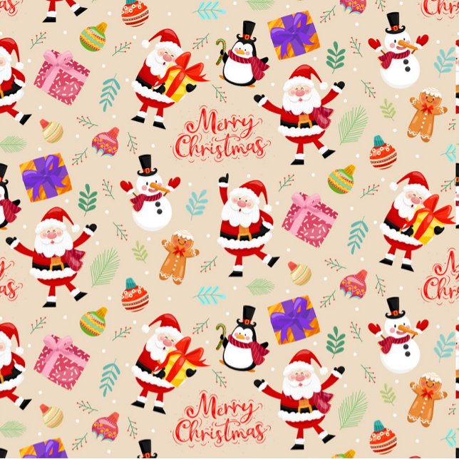 Cute Merry Christmas Wrapping Paper  (Merry Christmas gift paper.)