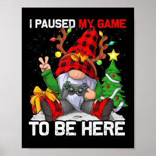 Cute Merry Christmas Xmas Gamer Gnome Video Game B Poster