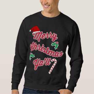 Cute Merry Christmas Ya'll Trailer Cat Sweatshirt
