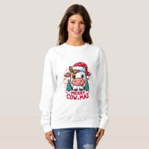 Cute "Merry Cowmas" Christmas Cow 