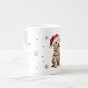 Cute merry Lab Christmas tree puppy dog pattern Bone China Mug