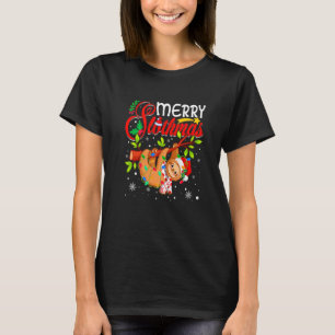 Cute Merry Slothmas Sloth Christmas Pajama T-Shirt