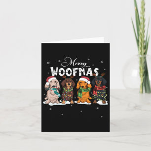Cute Merry Woofmas Dachshund Christmas Dog Reindee Card