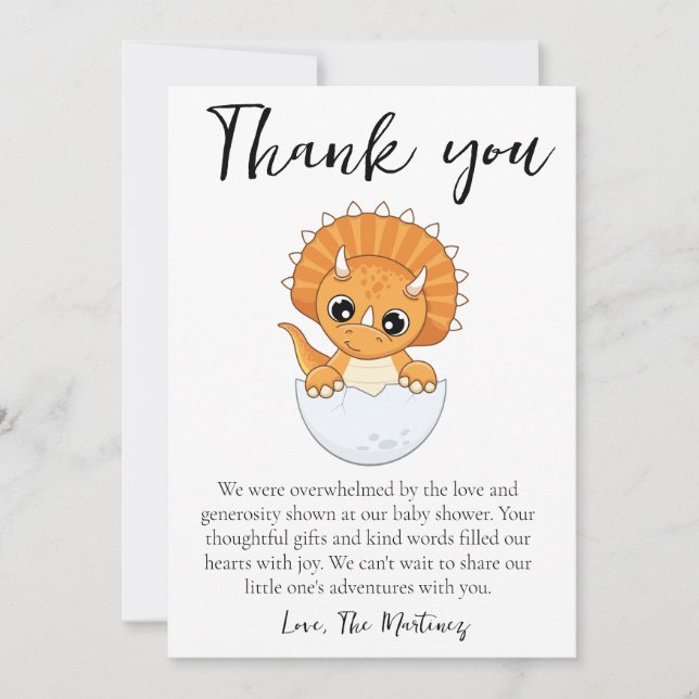 cute message baby shower thank you cards (Front)