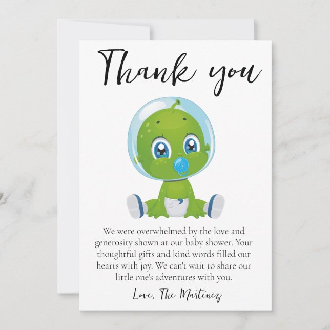 cute message baby shower thank you cards (Front)