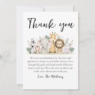 cute message baby shower thank you cards