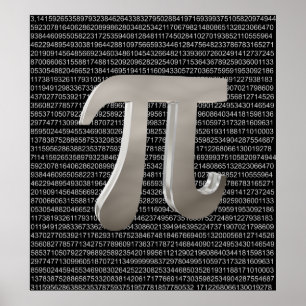 Cute metal pi character poster