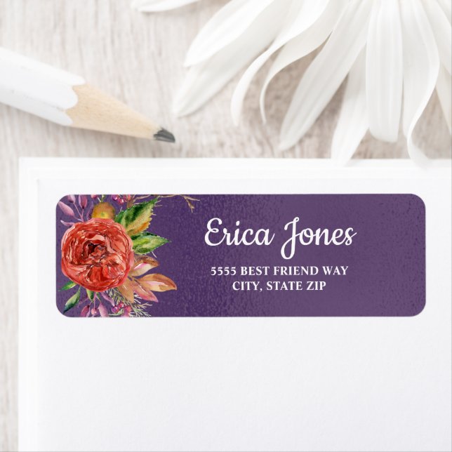 Cute Metallic Purple Violet Red Flower White Text (Insitu)