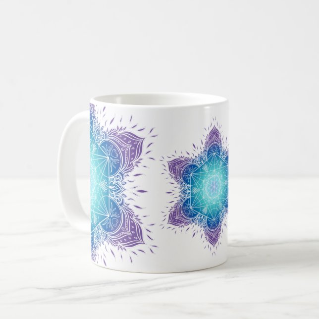Cute Metatron's Cube mandala Coffee Mug (Front Left)