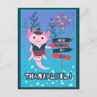 Cute Mexican Axolotl Thank You Card