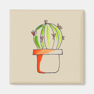 Cute Mexican cactus desert art Magnet