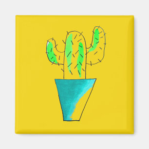Cute Mexican cactus desert art Magnet
