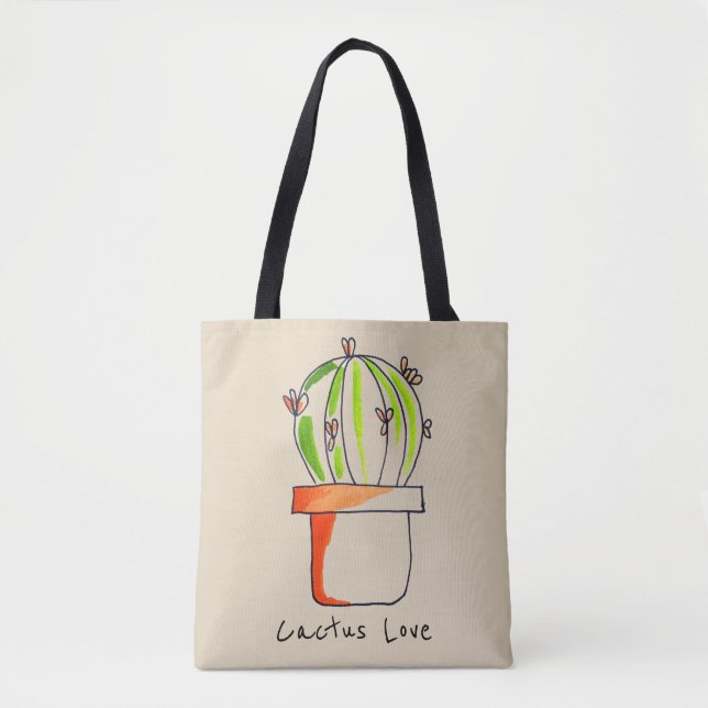 Cute Mexican cactus desert art Tote Bag (Front)
