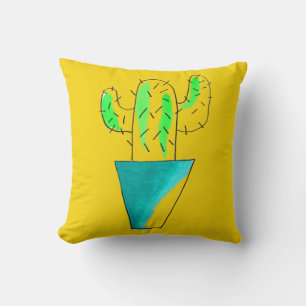 Cute Mexican cactus plant art Cushion