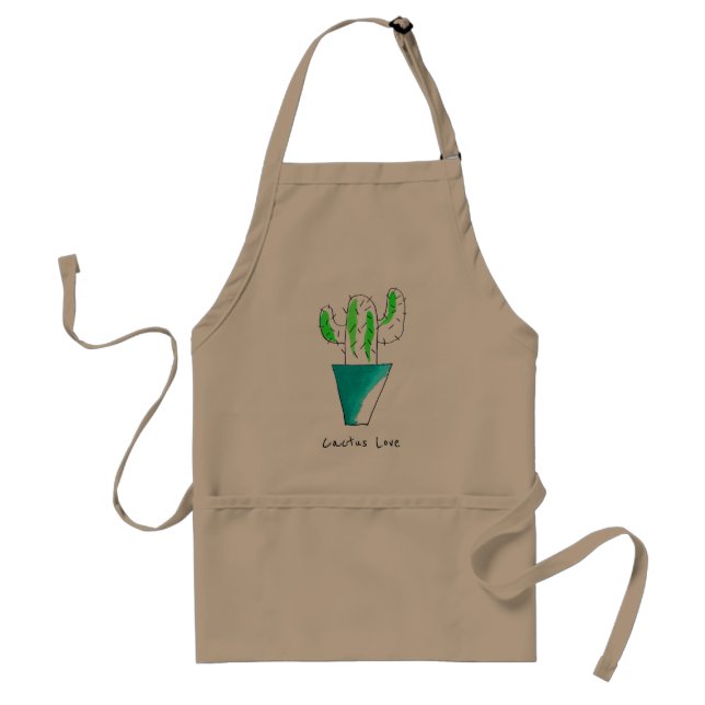 Cute Mexican cactus plant art Standard Apron (Front)