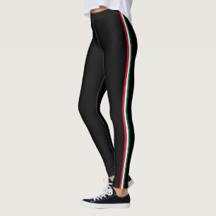 Cute Mexican Flag Stripe Women's Mexico Leggings