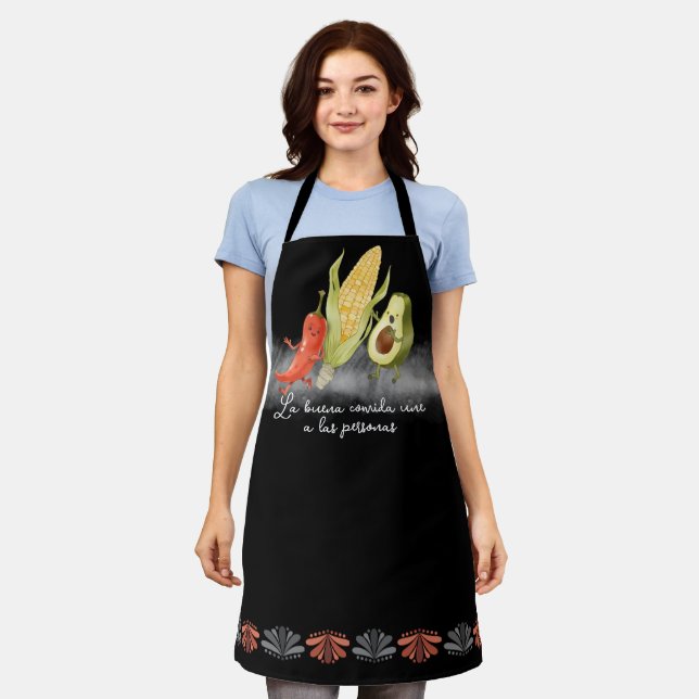 Cute Mexican food personalised cooking kitchen Apron (Worn)