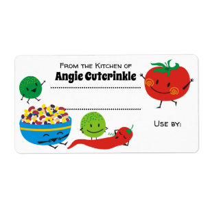 Cute Mexican food salsa canning label
