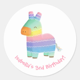 Cute Mexican Pinata Birthday Party Decor Stickers