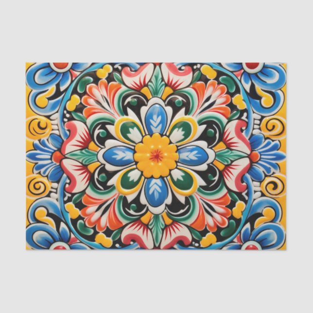 Cute Mexican tile pattern  Tissue Paper (Front)