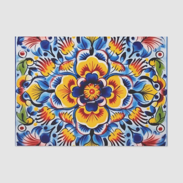 Cute Mexican tile pattern  Tissue Paper (Front)