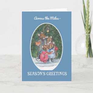 Cute Mice Carol Singers Season's Greetings Holiday Card