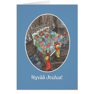 Cute Mice Christmas Stockings Finnish Greeting