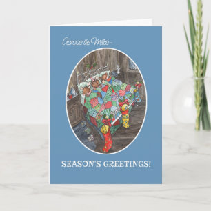 Cute Mice Christmas Stockings Season's Greetings Holiday Card
