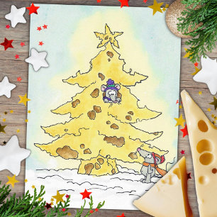 Cute Mice Merry Christmas postcard