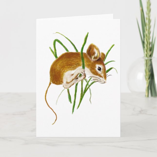 Cute Mice,Mouse Watercolor Animal Nature Card (Front)
