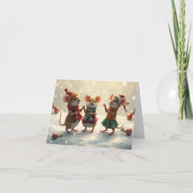 Cute Mice Xmas Card (Front)