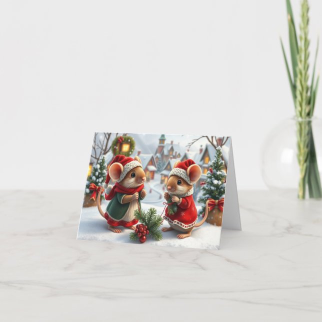 Cute Mice Xmas Card (Front)