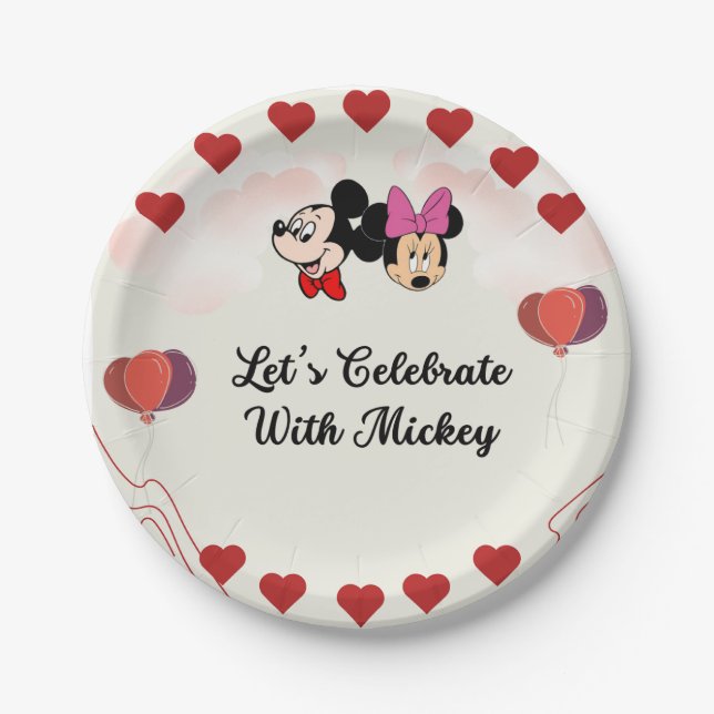 Cute Mickey's Paper Plate (Front)