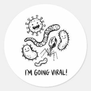 Cute Microbe Germ Virus Biology Teacher Humor Scie Classic Round Sticker