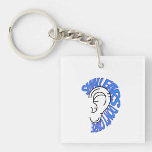 Cute Microtia blue and Pink  Key Ring