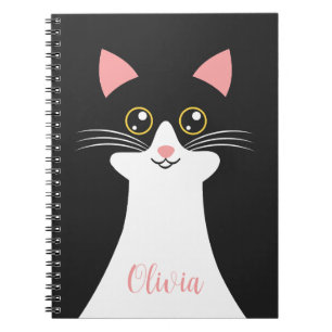 Cute Mid Century black cat portrait Notebook